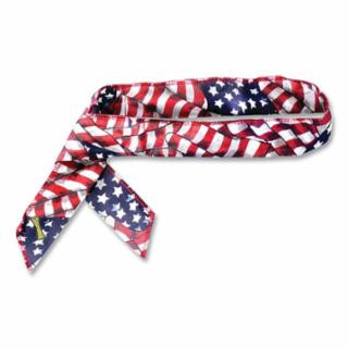 OccuNomix MiraCool Neck Bandanas, 1-11/16 in W x 34.75 in L, Wavy Flag, 1/EA #940-WAV