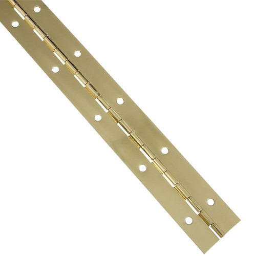National Continuous Hinge, Polished Brass, 1-1/2" x 12"