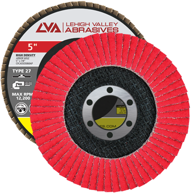 5" x 7/8" Ceramic High Density Flap Disc Type 27 Flat | 60 Grit T27 | LVA CFFAS50J060CP