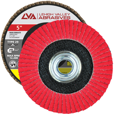 5" x 5/8"-11 Threaded Ceramic High Density Flap Disc Conical | 120 Grit T29 | LVA CFCTS50J120CP
