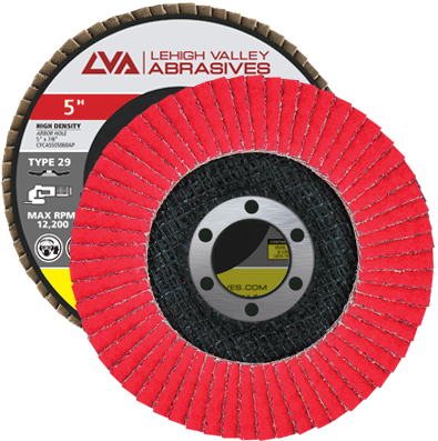 5" x 7/8" Ceramic High Density Flap Disc Type 29 Conical | 120 Grit T29 | LVA CFCAS50J120CP