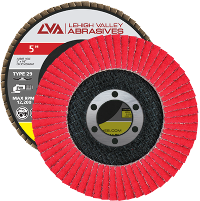 5" x 7/8" Ceramic Flap Disc Type 29 Conical | 80 Grit T29 | LVA CFCAS50S080CP