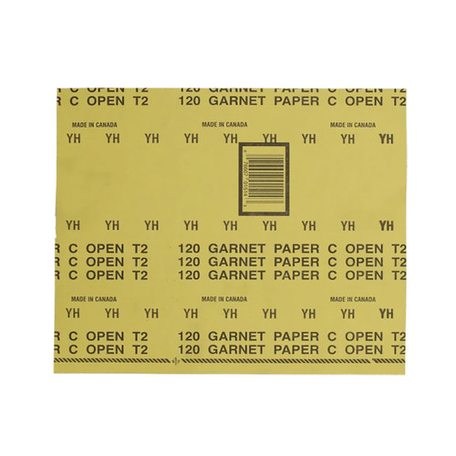 Norton Garnet Sandpaper, 120-C, 9" x 11", 100-Pack