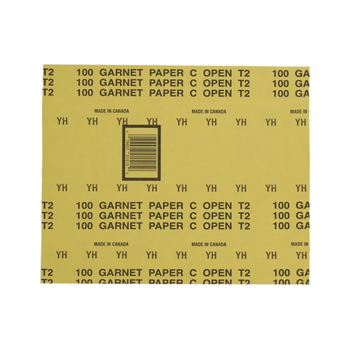 Norton Garnet Sandpaper, 100-C, 9" x 11", 100-Pack