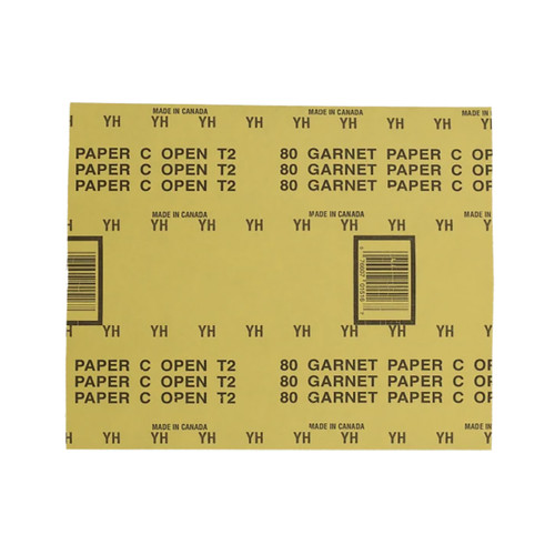 Norton Garnet Sandpaper, 80-C, 9" x 11", 50-Pack