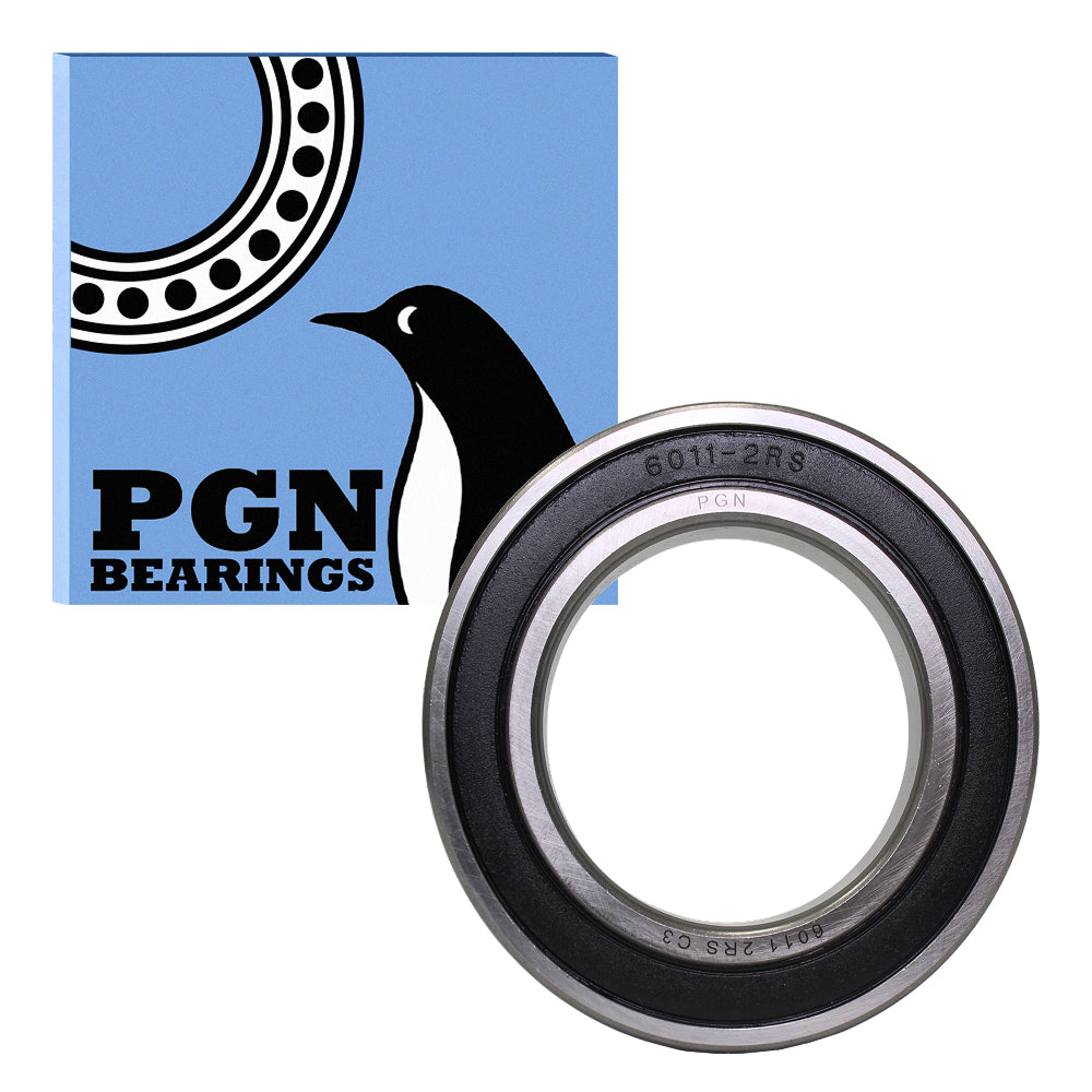 6011-2RS Ball Bearing - Lubricated Chrome Steel Sealed - 55x90x18