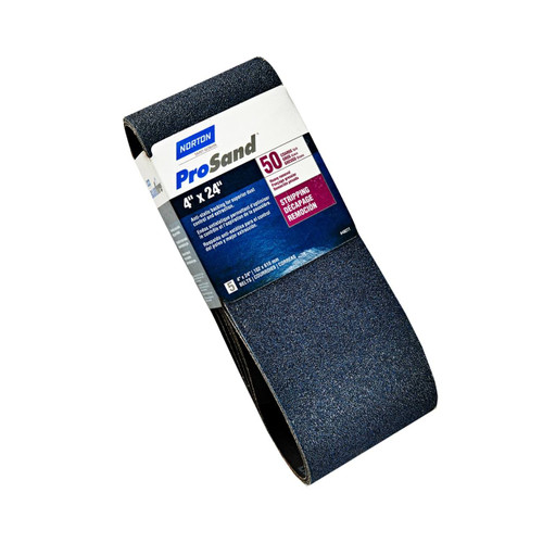 Norton ProSand Zirconia Alumina Sanding Belt, 4" x 24" 50 Grit, 5/pkg.