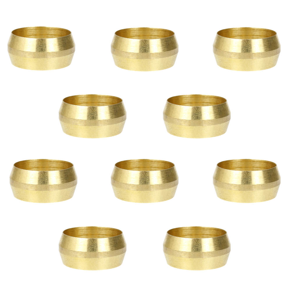 3/4" Compression Sleeve Solid Brass Ferrule - 10 Pack