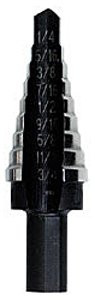 Unibit Step Drill Bit, 3/16" to 1/2"