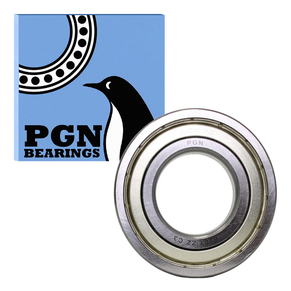 6207-ZZ Ball Bearing - Lubricated Chrome Steel Sealed - 35x72x17