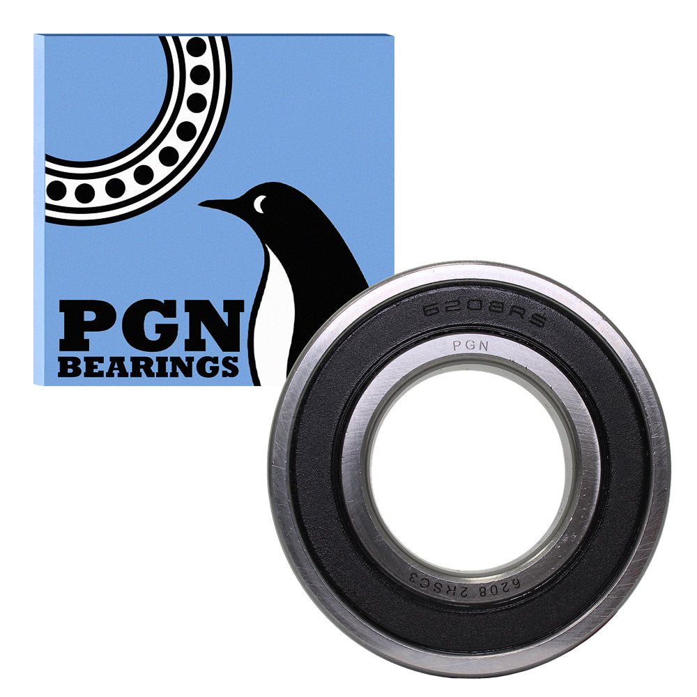 6208-2RS Ball Bearing - Lubricated Chrome Steel Sealed - 40x80x18