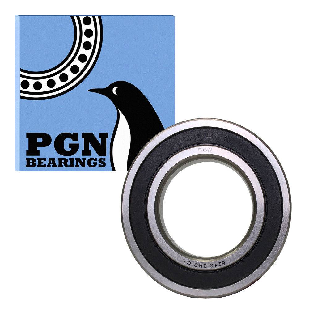 6212-2RS Ball Bearing - Lubricated Chrome Steel Sealed - 60x110x22