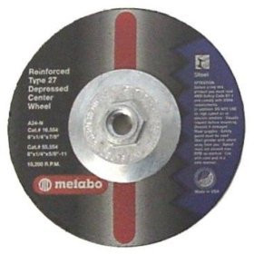 9" x 1/4" x 5/8"-11 A24R T27 Grinding Wheel | Metabo Long Life 655784000