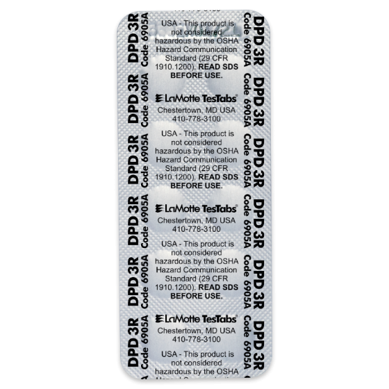 LaMotte 6905A-J DPD #3 Tablets – Total Chlorine Reagent (100-Count Blister Pack)