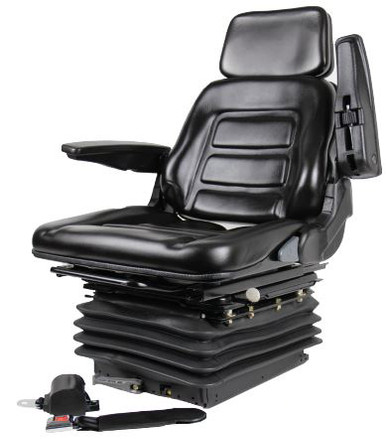 Concentric Replacement Seat: Full Adjustment Vinyl Seat with Suspension, Black