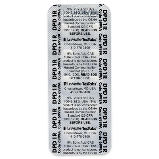 LaMotte 6999A-J DPD #1 Tablets – Free Chlorine Reagent (100-Count Blister Pack)