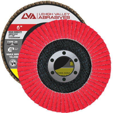 6" x 7/8" Ceramic High Density Flap Disc Type 29 Conical | 80 Grit T29 | LVA CFCAS60J080CP