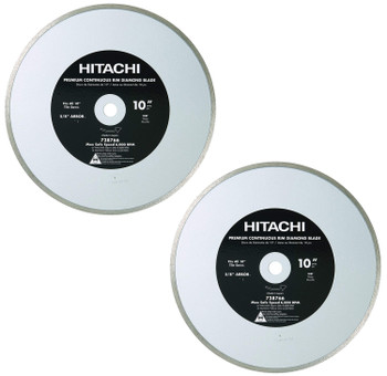 Hitachi 2 Pack of OEM 10in Wet and Dry Tile Diamond Blade - 728766-2PK