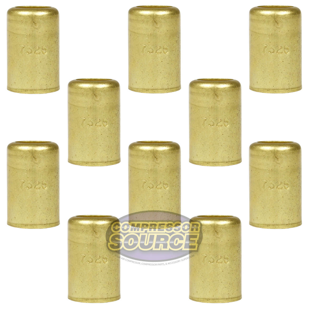 10 Pack Brass Ferrule 5/8" Inner Diameter 7/16" Pierce Smooth Crimp Hose Fitting