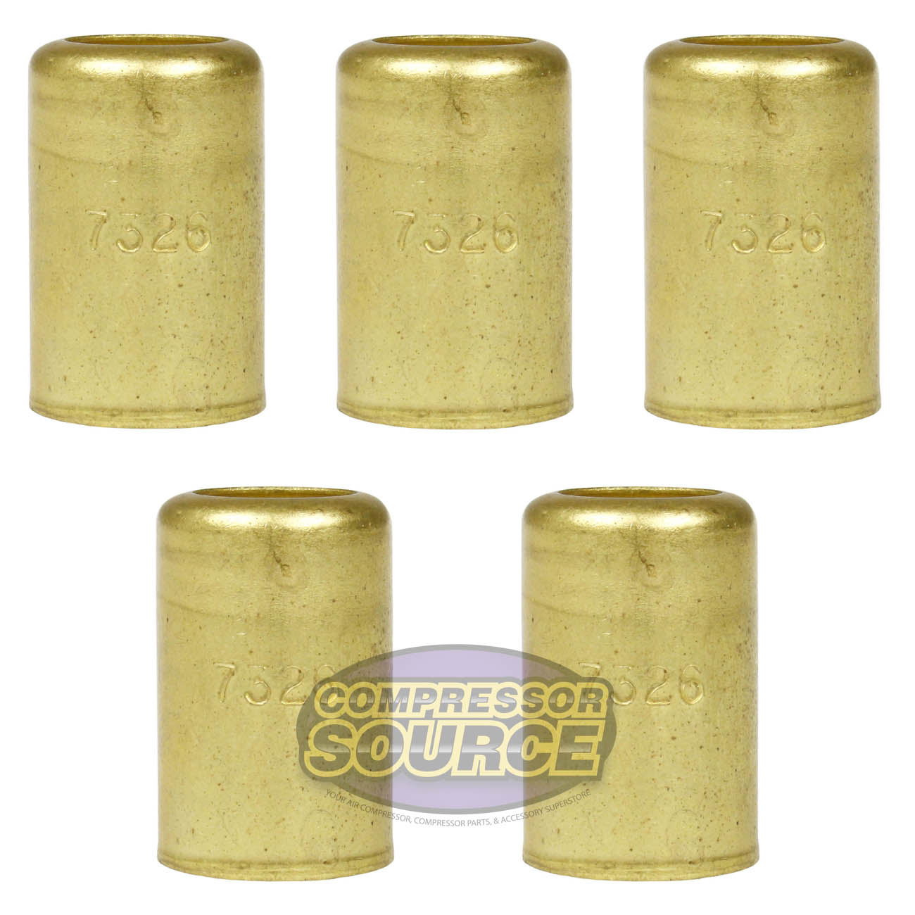 5 Pack Brass Ferrule 5/8" Inner Diameter 7/16" Pierce Smooth Crimp Hose Fitting