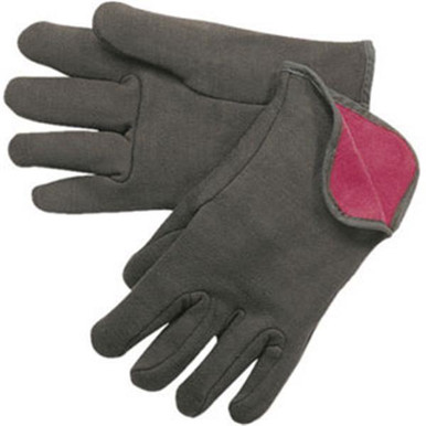 Cotton Jersey Gloves (Red Fleece Lined, Open Wrist) (12 Pair)