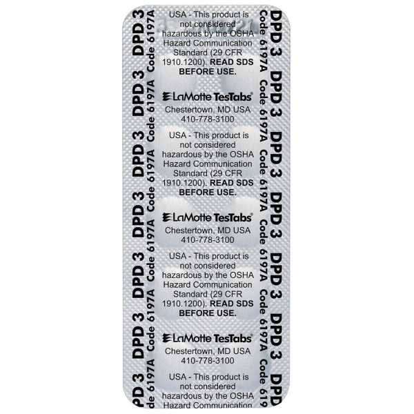 LaMotte 6197A-J DPD 3 Tablets – Total Chlorine Test Tablets (Box of 100)