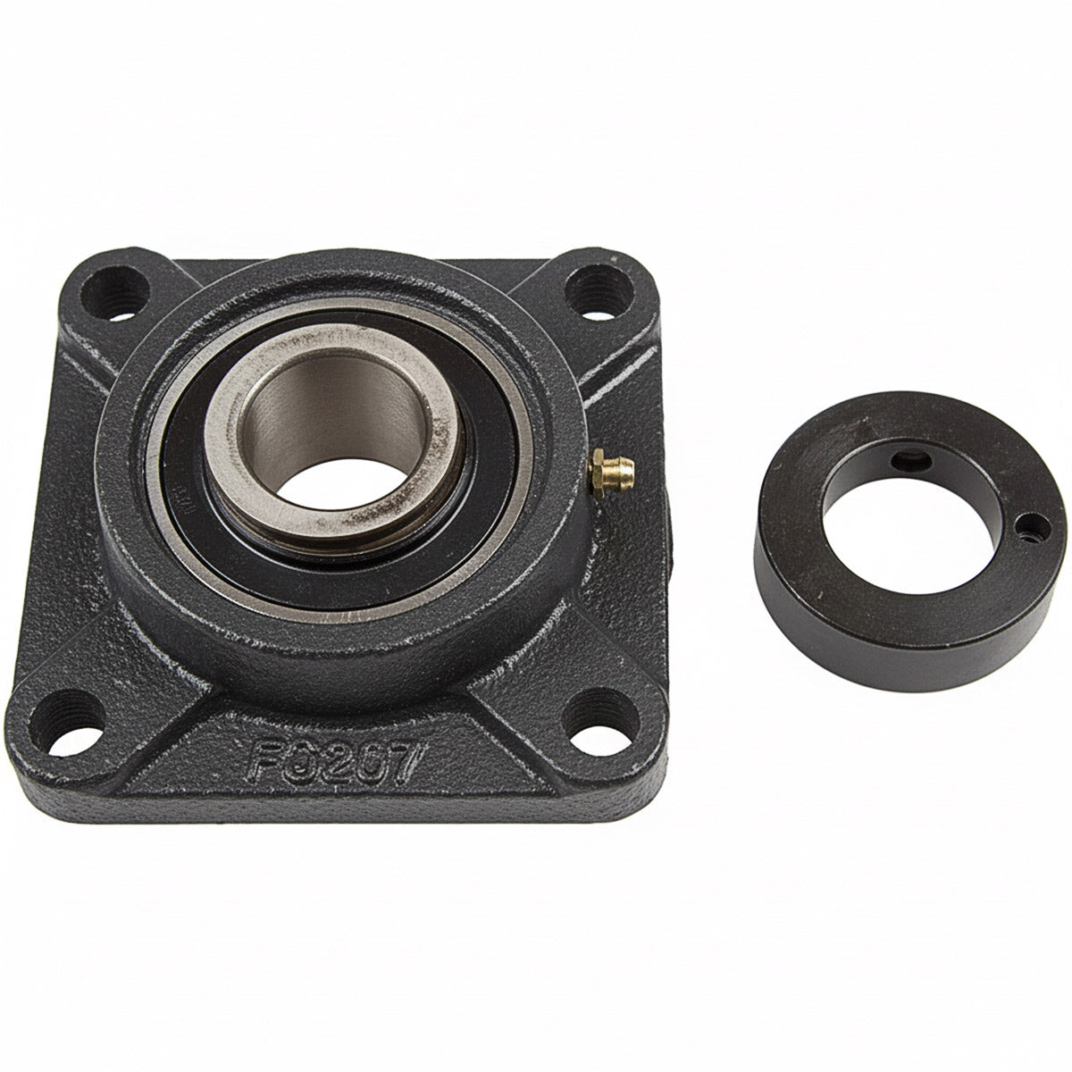 4 HOLE CAST IRON FLANGE WITH 1-1/4" BEARING- 72mm HOUSING-ECCENTRIC LOCK COLLAR