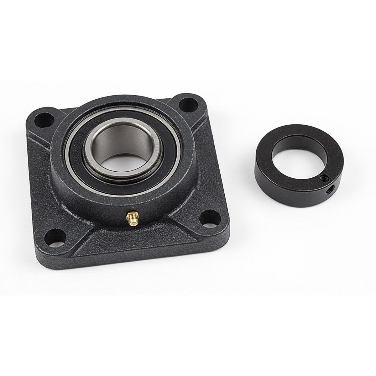 4 HOLE CAST IRON FLANGE WITH 1-1/2" BEARING- ECCENTRIC LOCK COLLAR