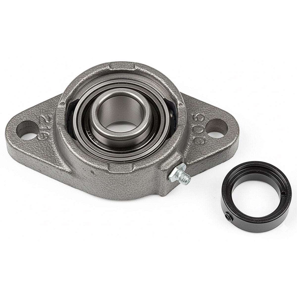 1" 2 HOLE CAST IRON FLANGED BEARING - WITH ECCENTRIC LOCKING COLLAR