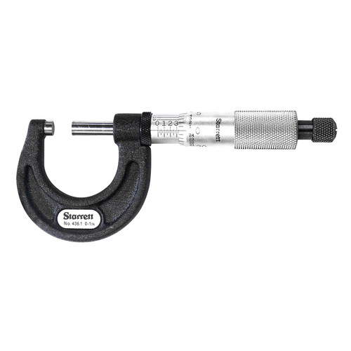 Starrett T436.1XRL-1 Outside Micrometer, 0-1"