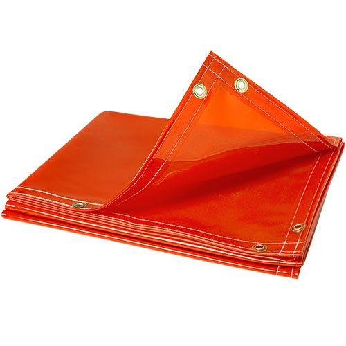 Steiner ArcView 14 mil Flame Retardant Safety Welding Curtains, Orange, 6' x 6'