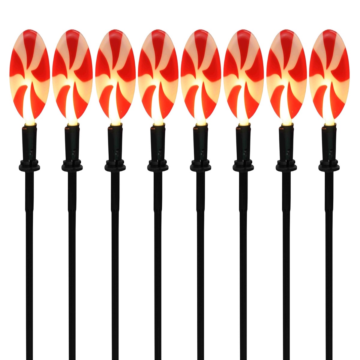 8Pc. Peppermint Candy Pathway Lights