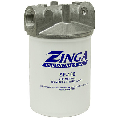 1-1/4" NPT 25 GPM 141 Micron Suction Filter Zinga SE100