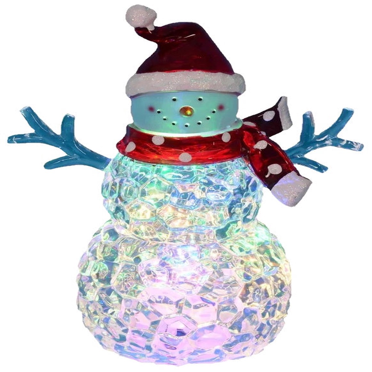 9" Battery-Operated Light Up Acrylic Snowman Figurine