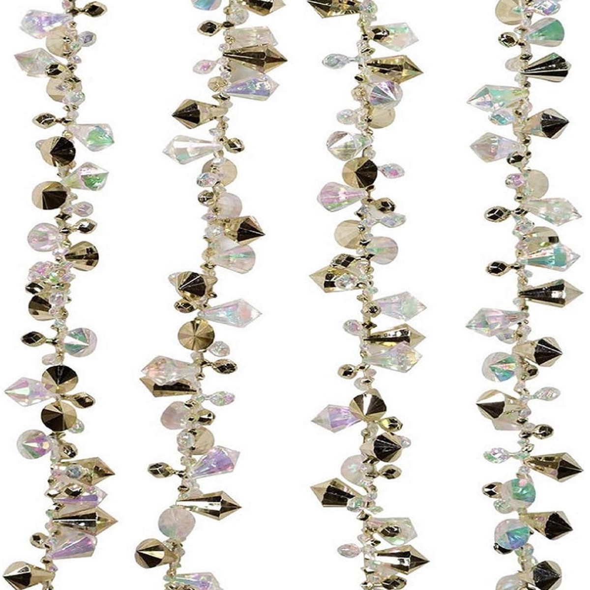 9' Iridescent and Gold Beaded Garland