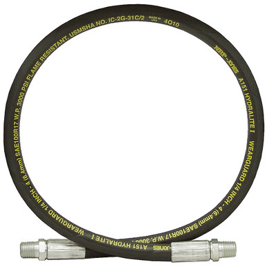 1/4" x 240" 1/4 NPTM x 1/4 NPTM SAE 100R17 Hydraulic Hose Assembly 3000 PSI NRP Jones