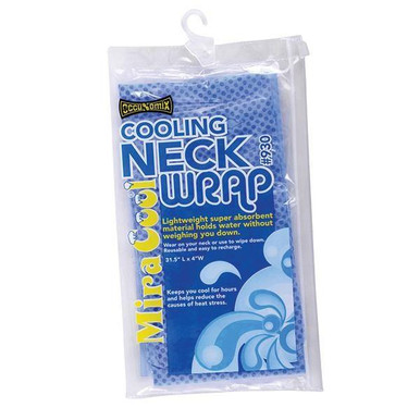 OccuNomix MiraCool PVA Cooling Neck Wrap, 4 in W x 31.5 in L, Blue, 10/Bag#930-BL