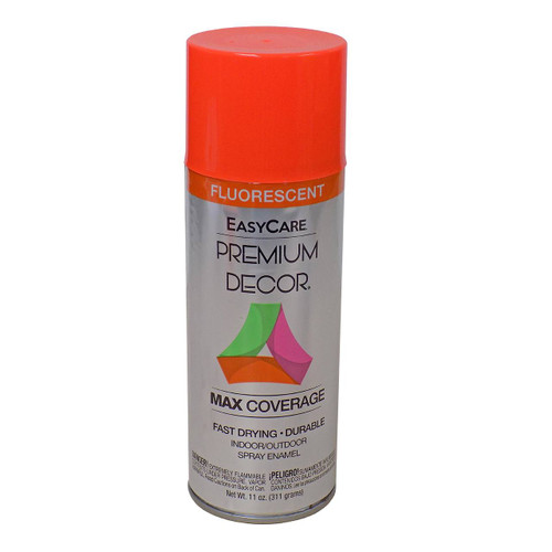 Premium Decor Fluorescent Spray Paint, Red/Orange