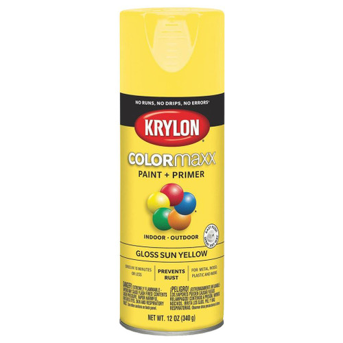 Krylon COLORmaxx Spray Paint + Primer, Gloss Yellow