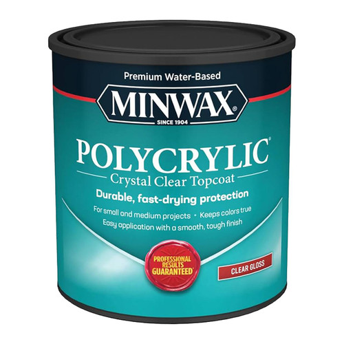 Minwax Polycrylic Water-based Finish, Gloss, Qt.