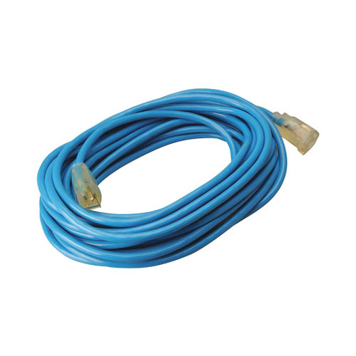 Coleman Cable Blue Outdoor Low Temp Extension Cord, 50', 14/3