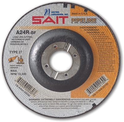 6" x 1/8" x 7/8" A24R T27 Pipeline Wheel | Sait 22042