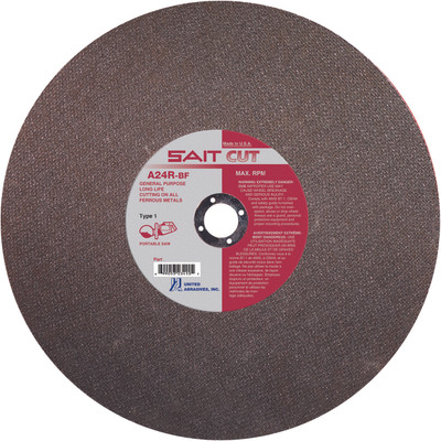 14" x 1/8" x 1" A24R T1 Chop Saw Wheel | Sait 23450