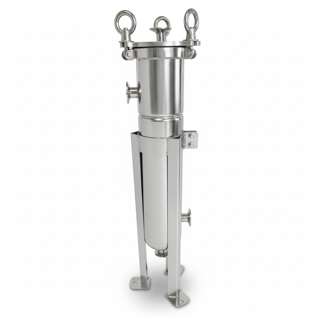 PRM #4 316L Stainless Steel Bag Filter Housing, 1 Inch Tri Clamp Inlet/Outlet-150 PSI