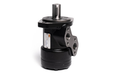 BM1 Hydraulic Motor: 6.1 CID, 1" Straight Parallel Key Shaft, 435 PSI, Staggered SAE 10 Ports