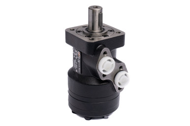 BM2 Hydraulic Motor: 19.2 CID, 1" Straight Parallel Key Shaft, 4-Bolt Flange, 1015 PSI, Staggered SAE 10 Ports