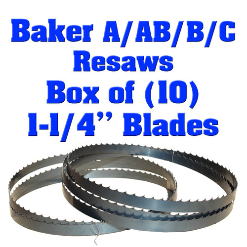 1-1/4" blades for Baker A/AB/B/C Resaws Box of 10