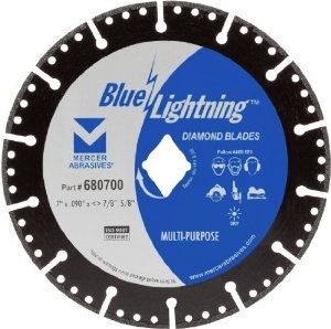 Multi-Purpose Diamond Blades - 7" x .090 x DIA, 7/8",5/8", Mercer Abrasives 680700 (Qty. 1)