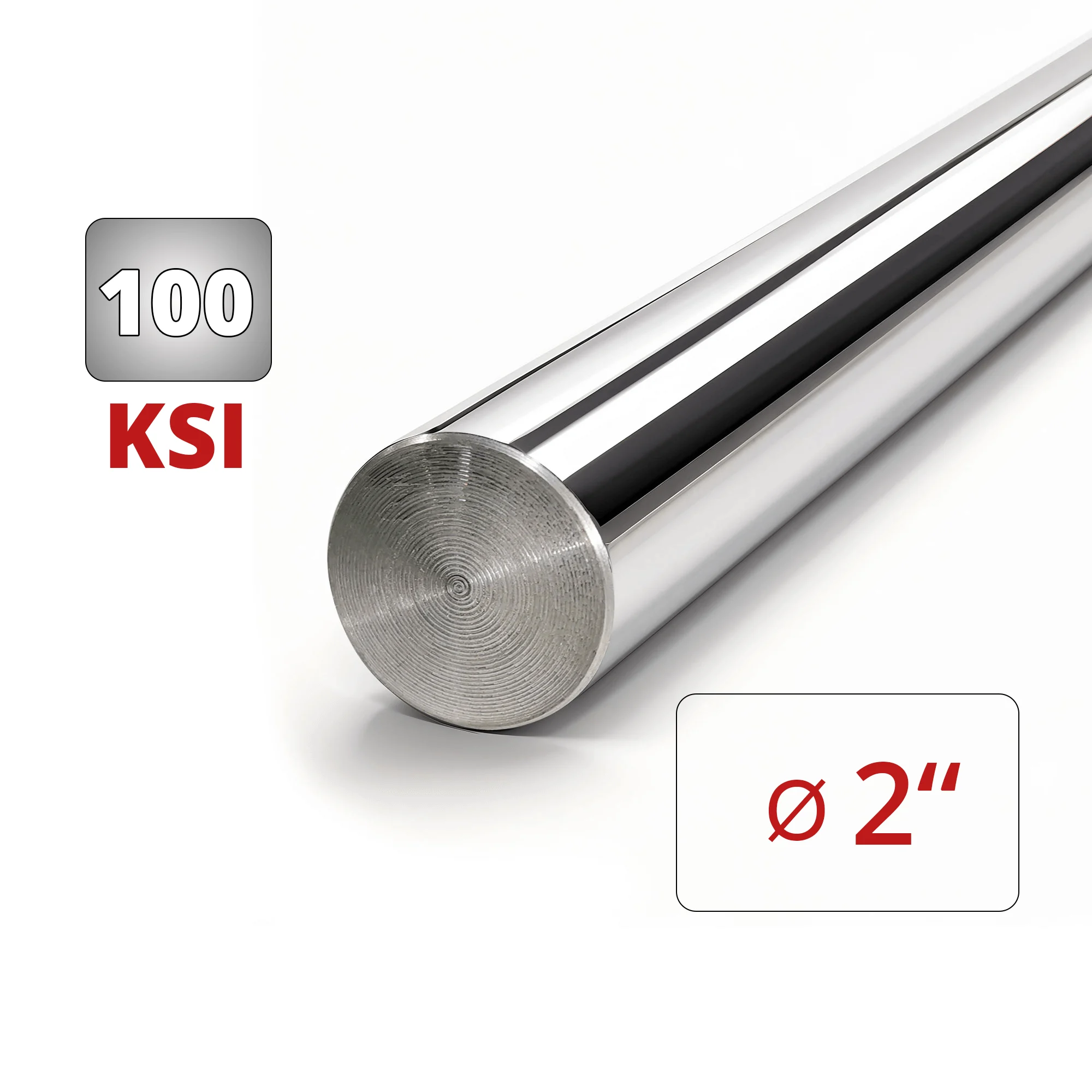 Chrome Plated Steel Rod 100 KSI 2 in Dia.