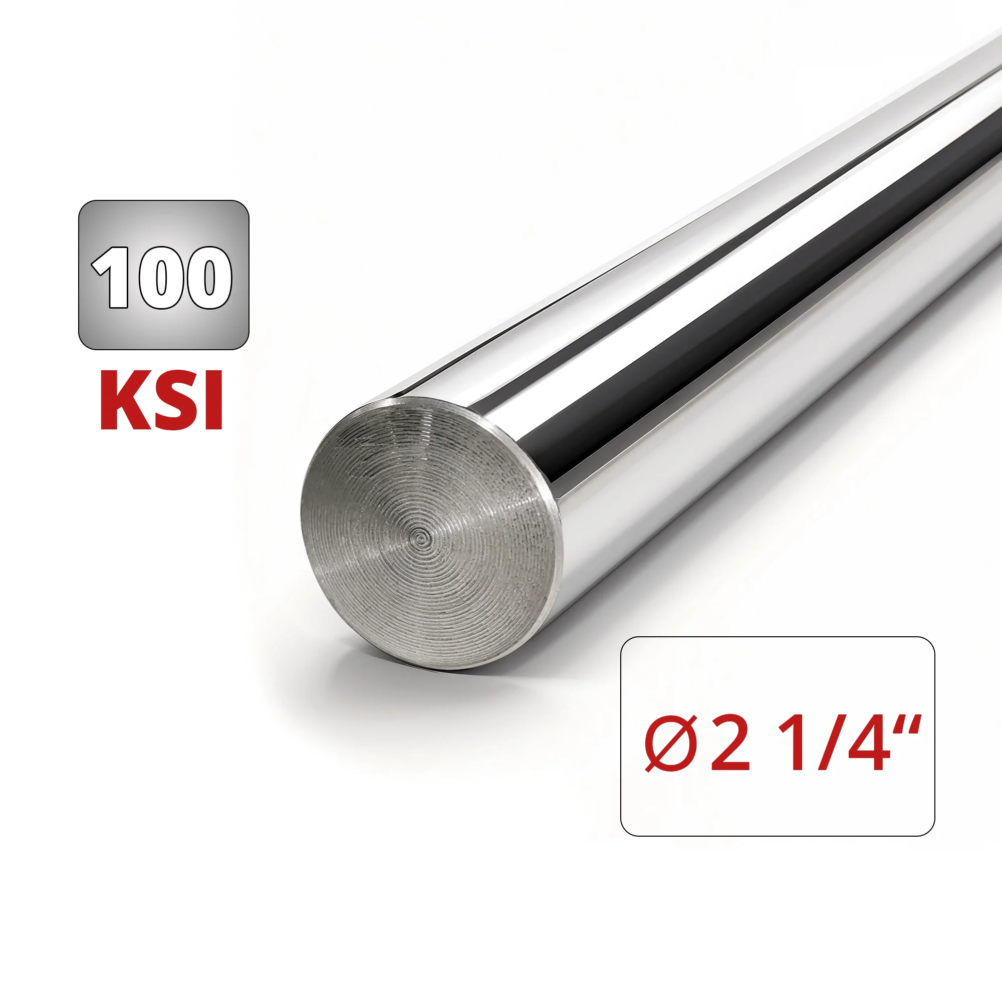Chrome Plated Steel Rod 100 KSI 2 1/4 in Dia.